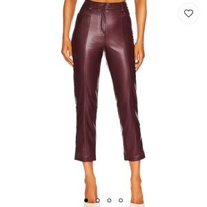 Faux leather maroon pants